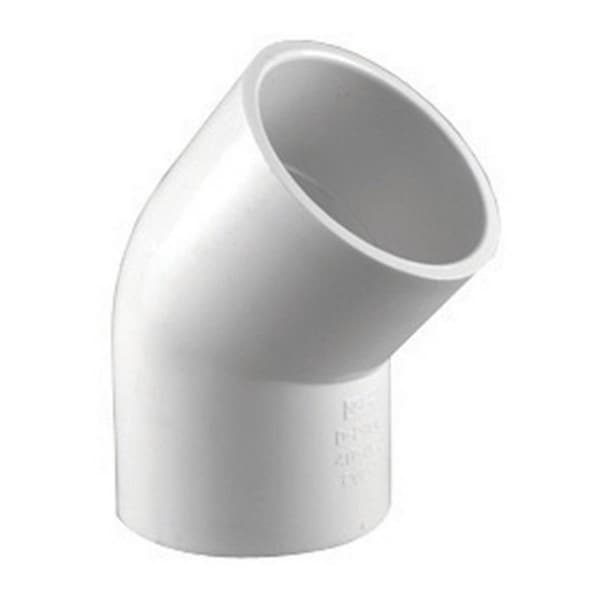 Charlotte Pipe And Foundry PVC 02309 1400 1.5 in. Slip x Slip PVC 45 Degree Pipe Elbow, 25PK 43132 - main